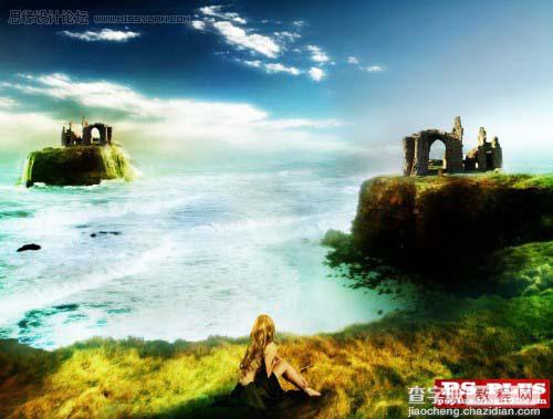 photoshop 合成海边梦幻的城堡遗址52