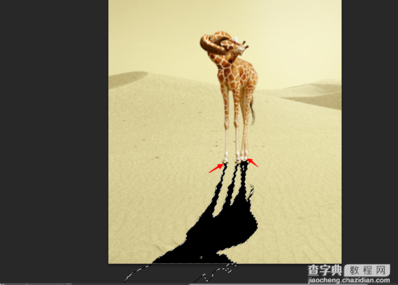 Photoshop设计制作脖子被打结的长颈鹿29