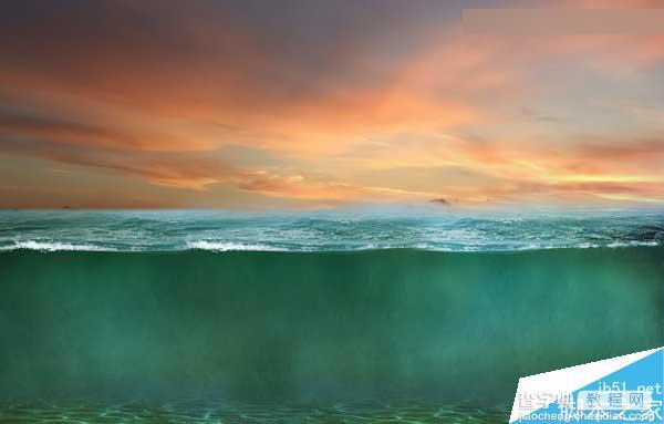 Photoshop合成海洋巨龟驮着岛在水上漂浮的效果图17