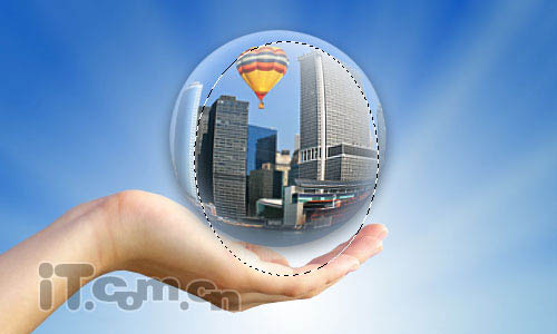 PS将城市及风景照片融入水晶球19