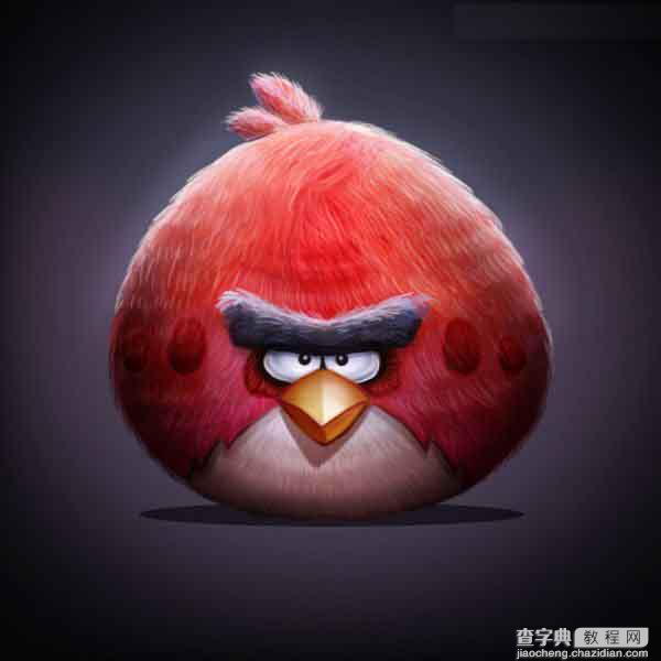 Photoshop绘制超逼真的红色可爱的愤怒的小鸟1