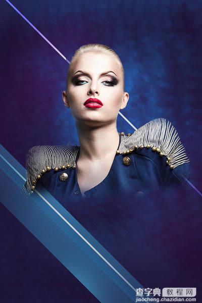 Photoshop设计打造绚丽的蓝色潮装人物海报39
