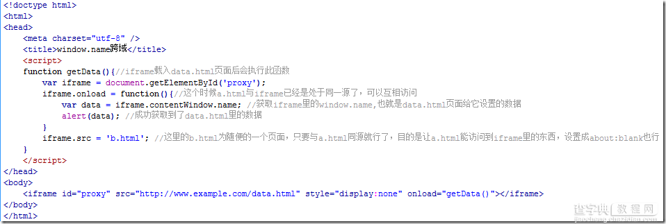 js实现跨域的4种实用方法原理分析12