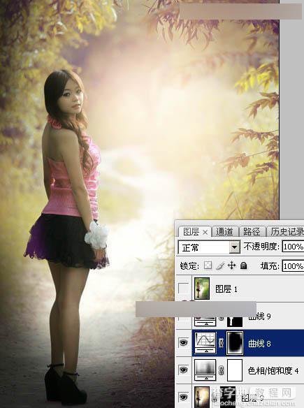 Photoshop如何调出公园女孩秋季暖色效果教程49