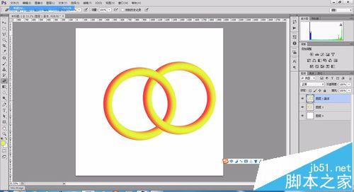 PS怎么绘制两个圆环相交的图?10