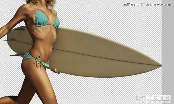 Photoshop合成从水花中冲出抱着滑板的海边美女10