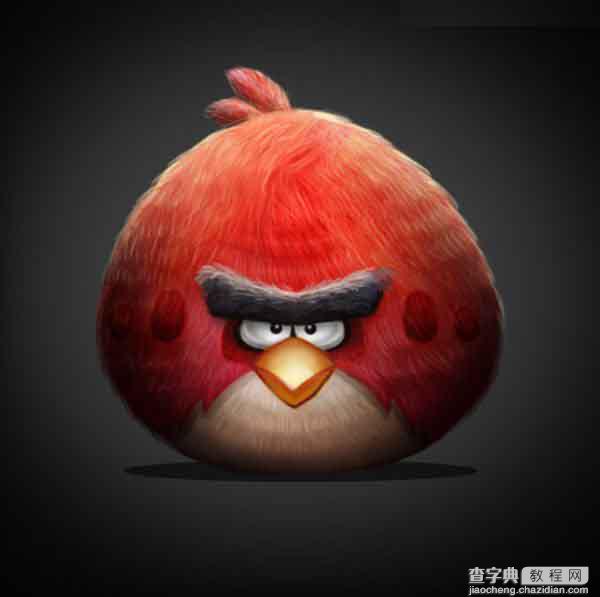Photoshop绘制超逼真的红色可爱的愤怒的小鸟18