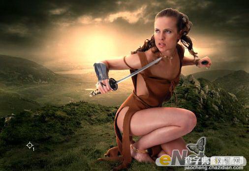 photoshop合成打造出草地上部落美女战士效果教程8