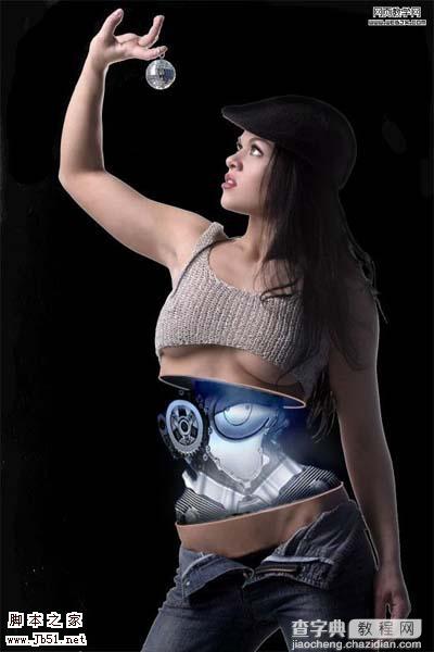 photoshop 创意合成半人半机器的美女机器人12