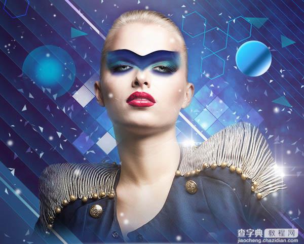 Photoshop设计打造绚丽的蓝色潮装人物海报163