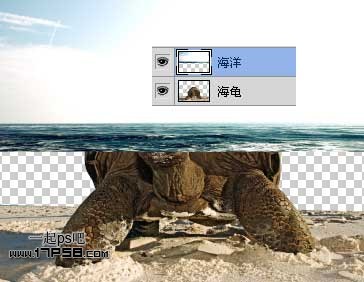 photoshop合成制作海龟岛­自然场景9