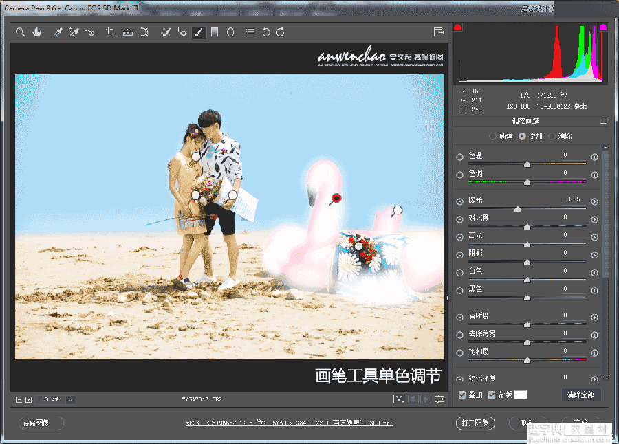 Photoshop调出清新通透的海边外景婚片13