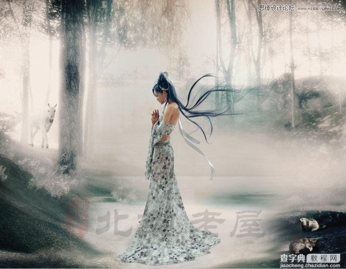 Photoshop合成在丛林中漫步的美丽仙子梦幻唯美画面2