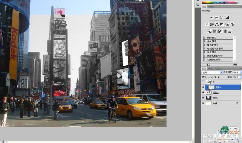 Photoshop创意合成手拿老照片旧地重游的图片效果12
