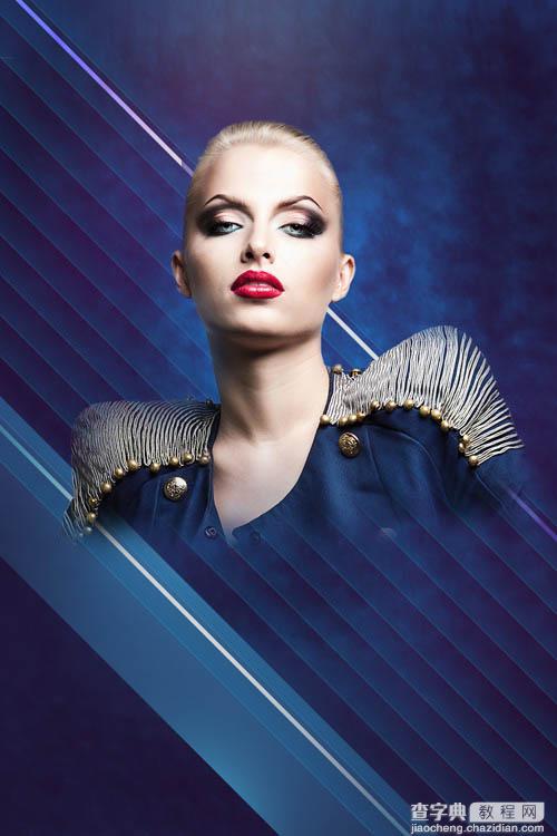 Photoshop设计打造绚丽的蓝色潮装人物海报43