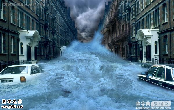 photoshop 经典合成城市里暴涨的洪水35