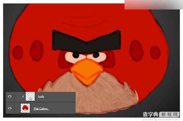 Photoshop绘制超逼真的红色可爱的愤怒的小鸟7