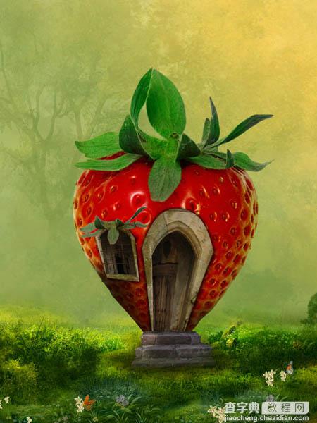 photoshop合成制作出非常可爱的红色草莓小房子13