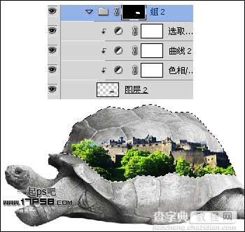 photoshop将城堡乌龟沙漠合成生态保护壁纸海报效果13