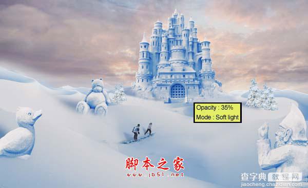 photoshop合成制作漂亮的雪景卡通乐园63