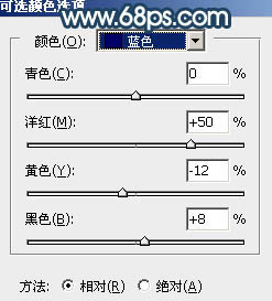 Photoshop调制出暗蓝秋季色树林人物图片18