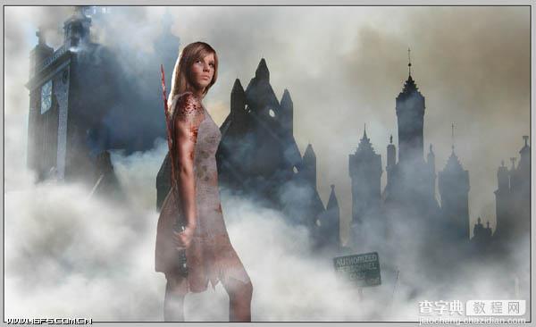photoshop合成超酷飘逸的欧洲中世纪女战士效果59