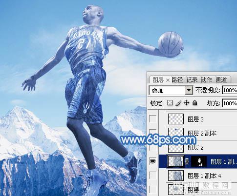 photoshop合成制作超酷的灌篮冰人17