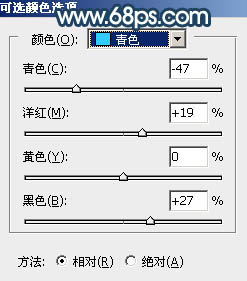 Photoshop调制出暗蓝秋季色树林人物图片10