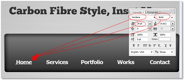 Photoshop 绘制碳纤维风格的网页导航按钮15
