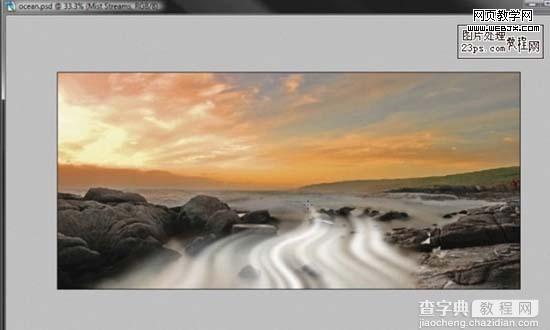 photoshop 图片合成 大海中有一个楼宇19