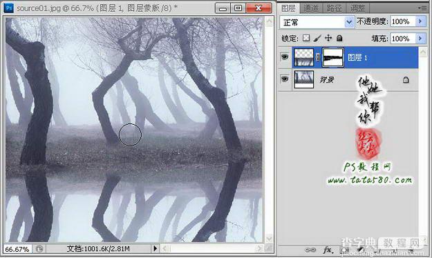 Photoshop制作寂静恐怖的丛林电影海报教程13