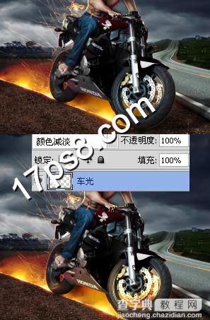 photoshop合成制作出地狱骑士在马路上飞奔的电影海报30