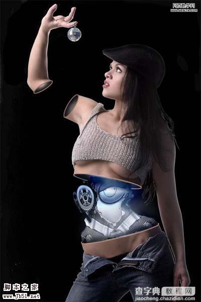 photoshop 创意合成半人半机器的美女机器人15