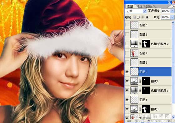 photoshop 给漂亮的圣诞美女换头像6