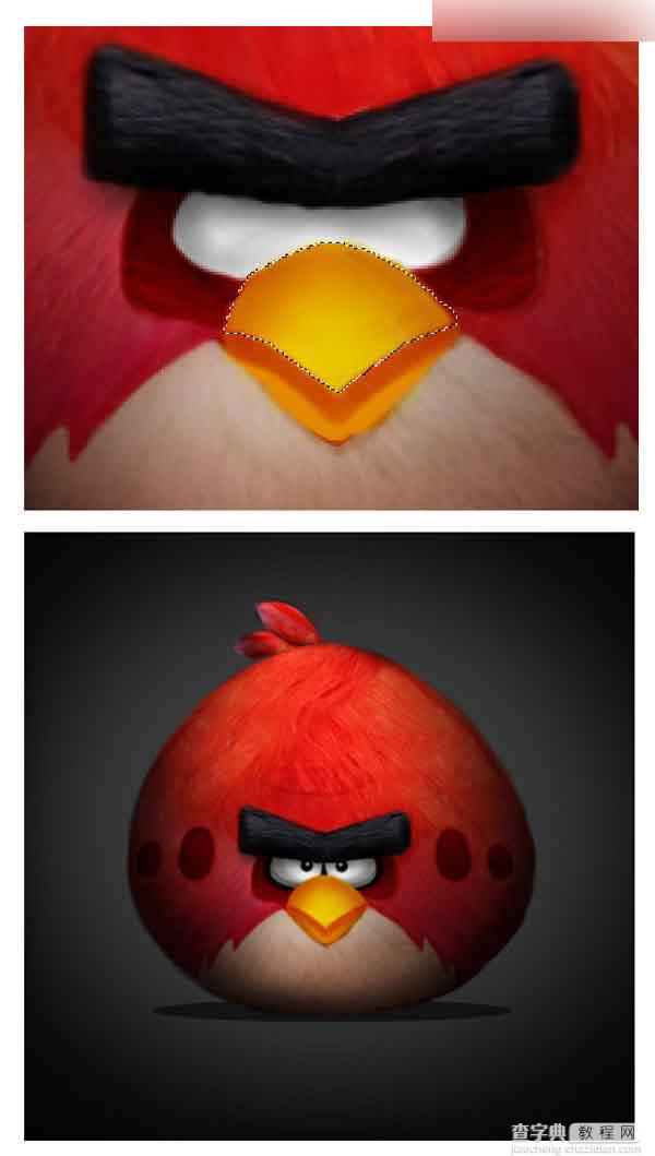 Photoshop绘制超逼真的红色可爱的愤怒的小鸟15