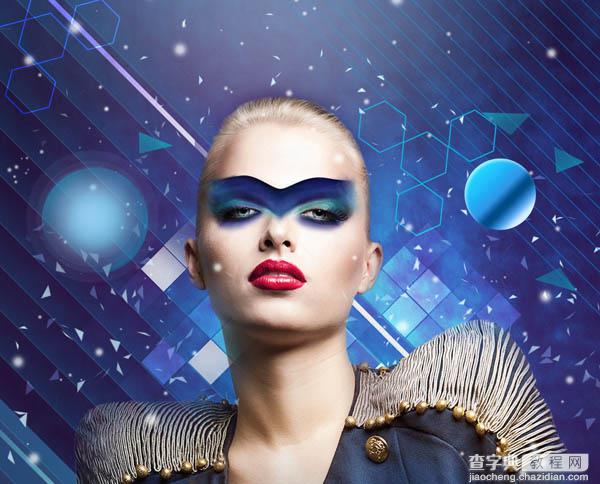 Photoshop设计打造绚丽的蓝色潮装人物海报160