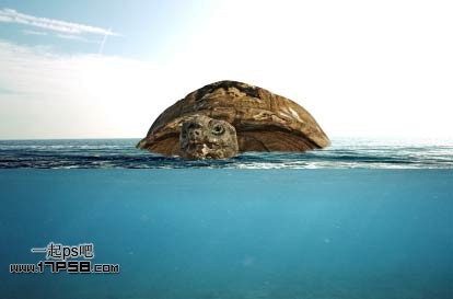 photoshop合成制作海龟岛­自然场景14