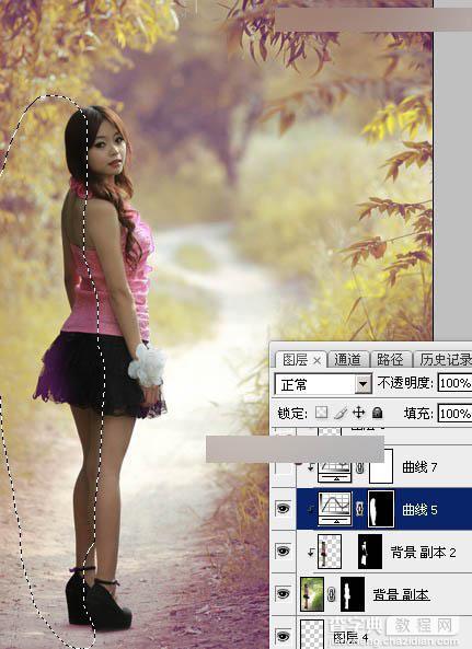 Photoshop如何调出公园女孩秋季暖色效果教程25