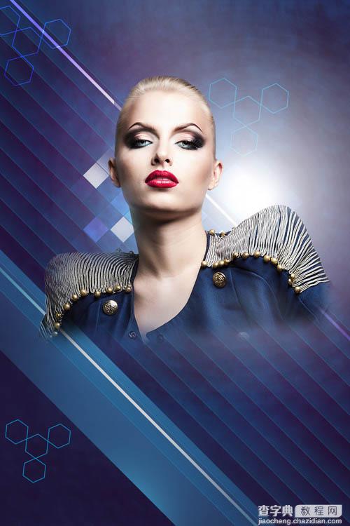 Photoshop设计打造绚丽的蓝色潮装人物海报59