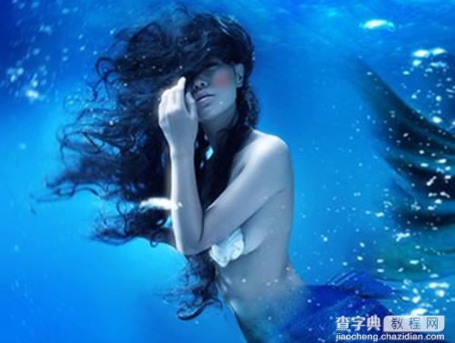 photoshop将室内美女合成制作出海底美人鱼教程1