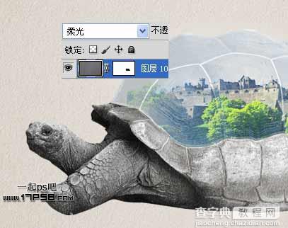 photoshop将城堡乌龟沙漠合成生态保护壁纸海报效果25