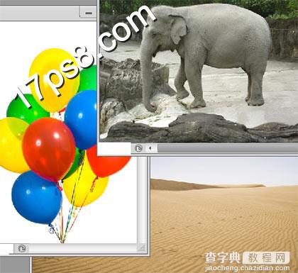 photoshop合成制作使用彩色气球空运大象场景2