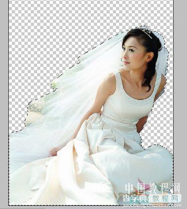 photoshop抠图教程 利用钢笔及橡皮工具抠出穿婚纱的新娘11