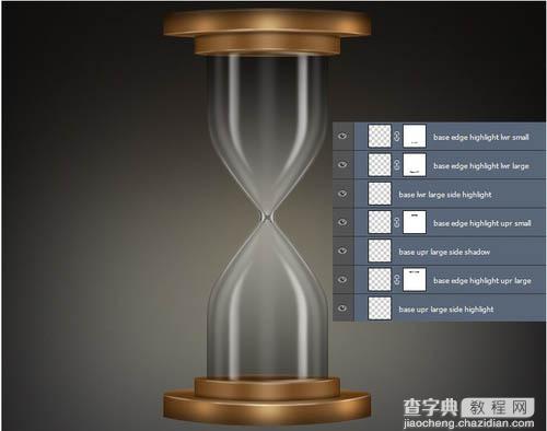 Photoshop设计制作细腻逼真的古铜色沙漏55