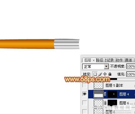 Photoshop设计制作出一支精致的金色画笔9