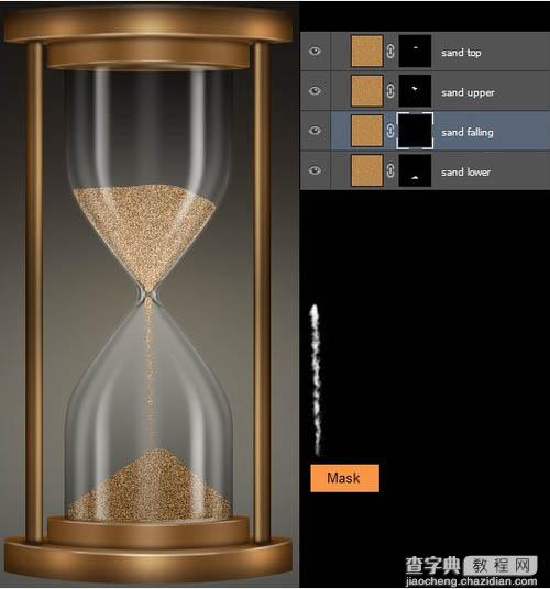 Photoshop设计制作细腻逼真的古铜色沙漏73
