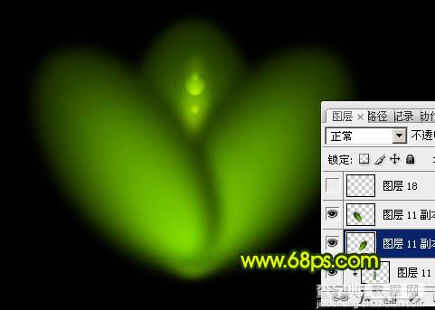 Photoshop制作出奇幻有层次感的绿色荧光花朵14