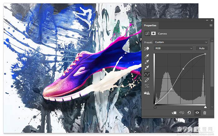 Photoshop设计制作非常复杂的喷溅运动鞋26