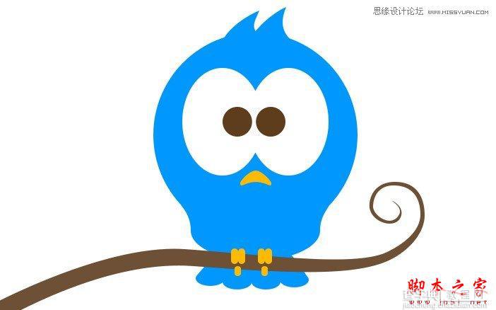 Photoshop绘制可爱的蓝色立体Twitter小鸟图标17