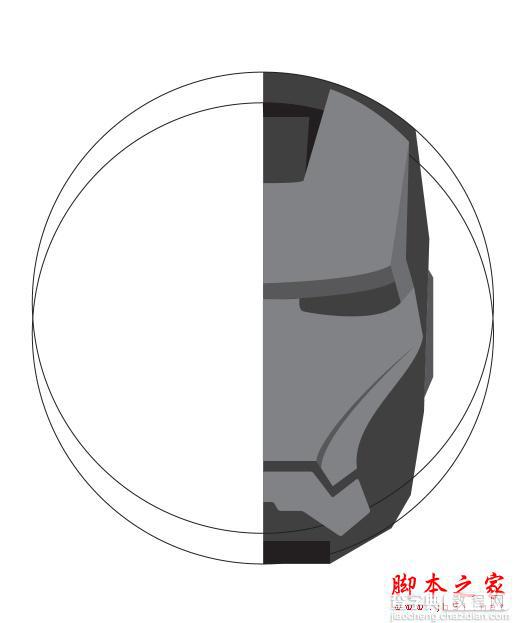 Illustrator和Photoshop绘制逼真质感的钢铁侠面具头像6